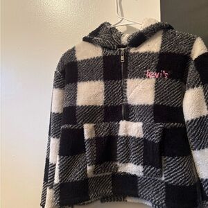 Levi's Black and White Checkered Fleece Hoodie